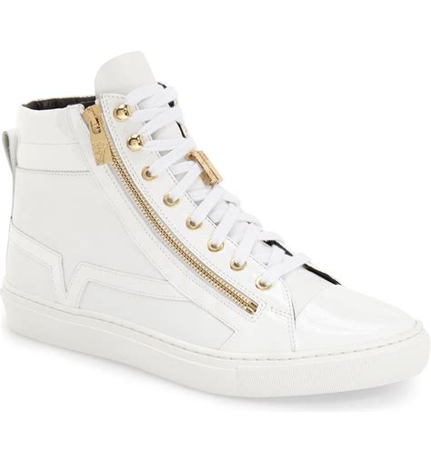 versace collection pinstripe sneaker|Versace high top sneakers.